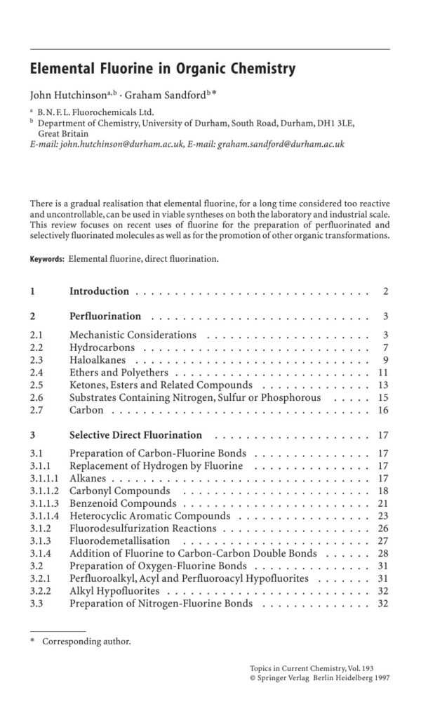 [PDF] Organofluorine Chemistry - Techniques and Syn Chambers R.D.