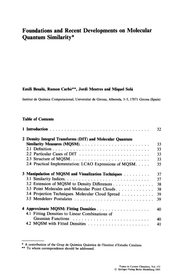 [PDF] Molecular Similarity I Sen K.